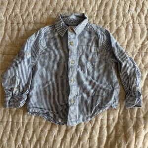 Gymboree Toddler Boy Button Down Linen Cotton Shirt Size 18-24 month
